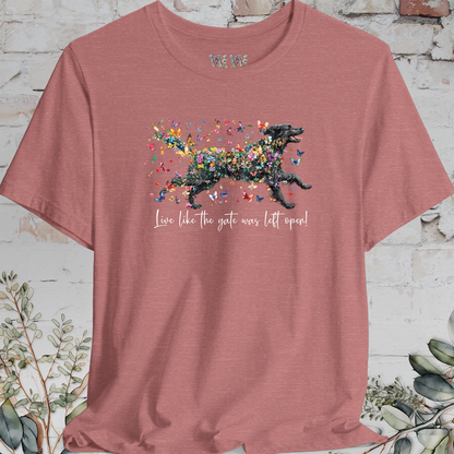 Hovawart #2 'Live like the gate was left open' T shirt