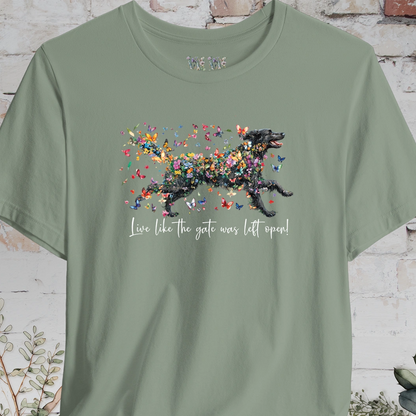 Hovawart #2 'Live like the gate was left open' T shirt
