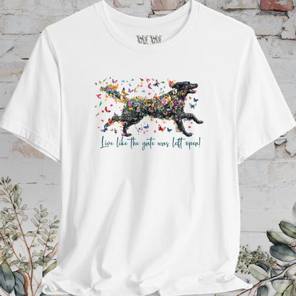 Hovawart #2 'Live like the gate was left open' T shirt