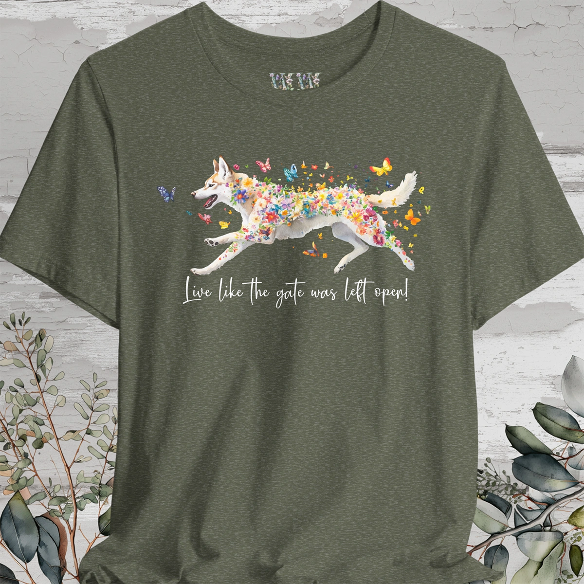 Husky #2 'Live like the gate was left open' T shirt