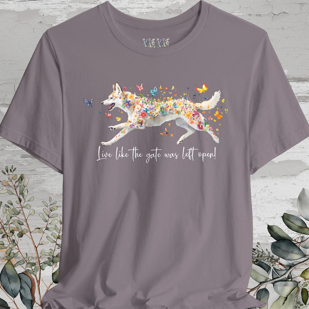 Husky #2 'Live like the gate was left open' T shirt