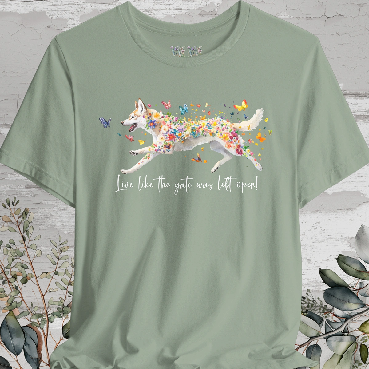 Husky #2 'Live like the gate was left open' T shirt