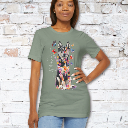 Husky #2 Floral Personalized T shirt