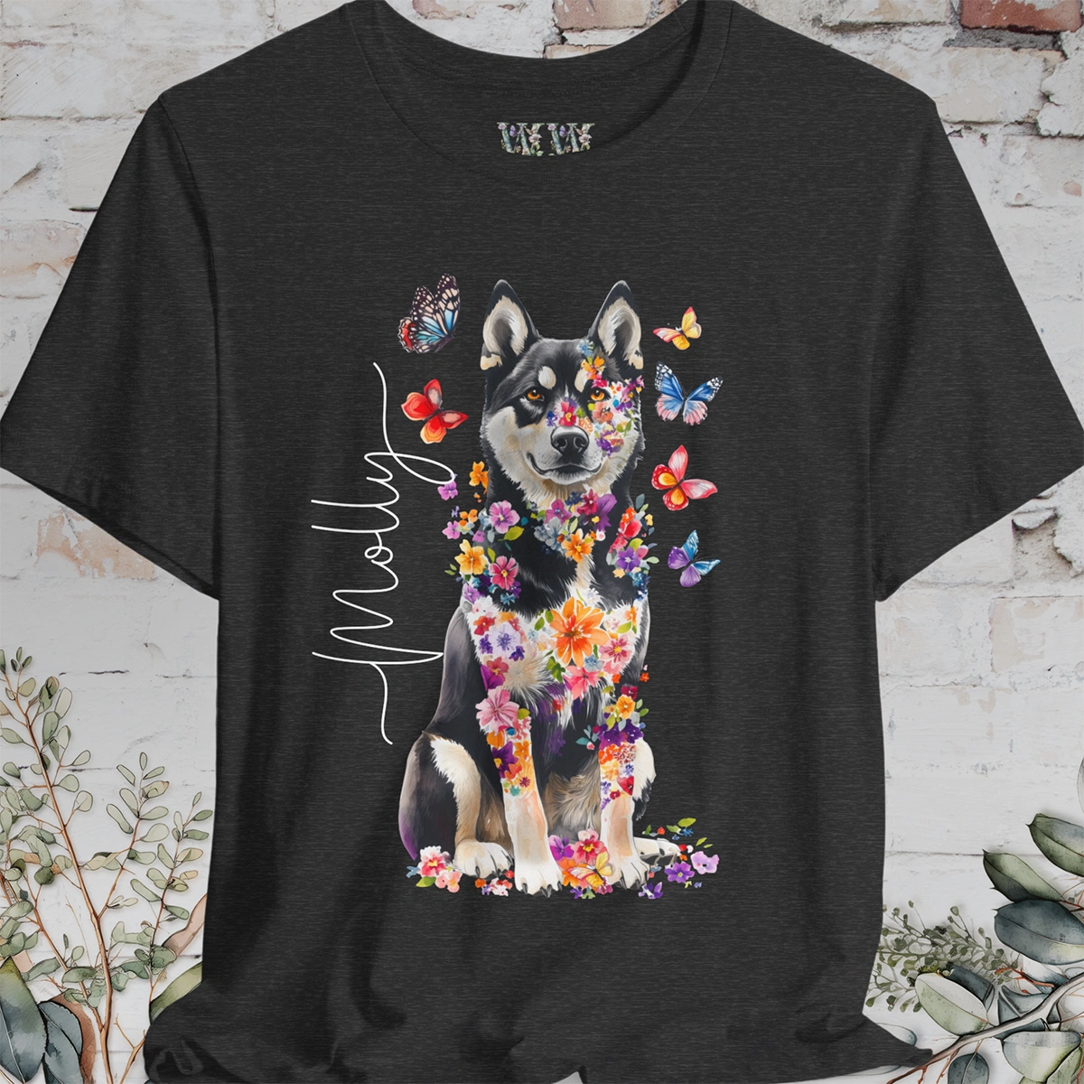 Husky #2 Floral Personalized T shirt