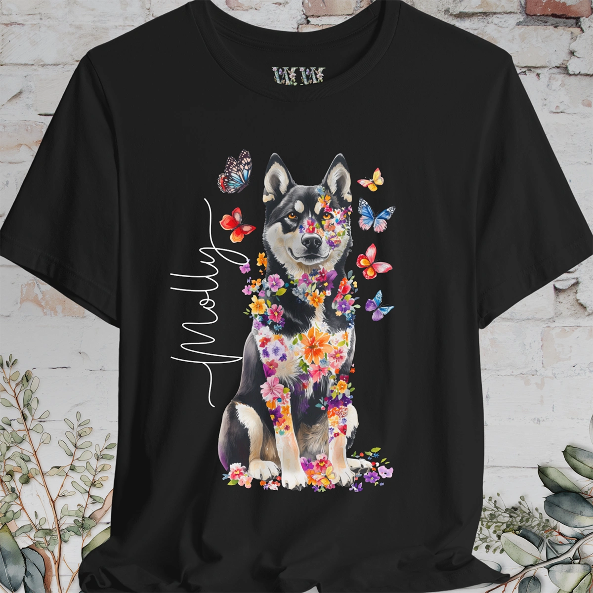 Husky #2 Floral Personalized T shirt
