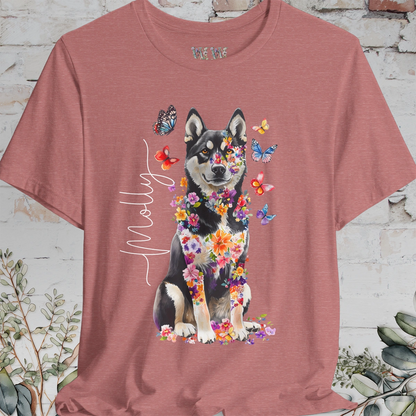 Husky #2 Floral Personalized T shirt