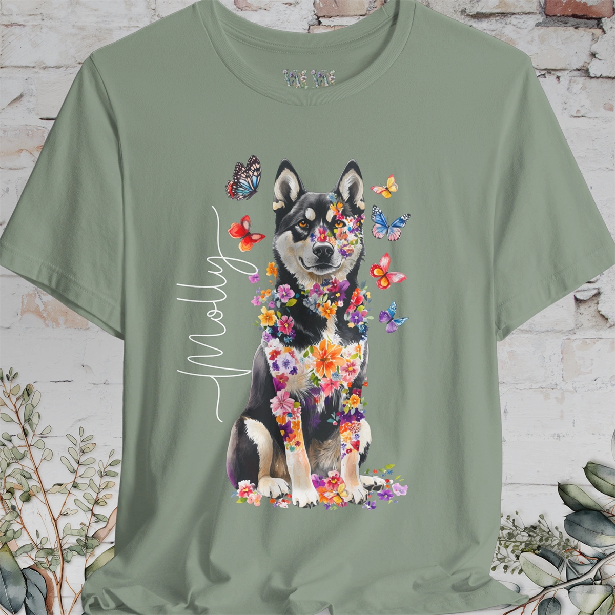 Husky #2 Floral Personalized T shirt