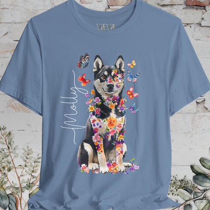Husky #2 Floral Personalized T shirt