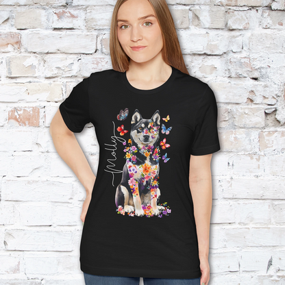 Husky #2 Floral Personalized T shirt