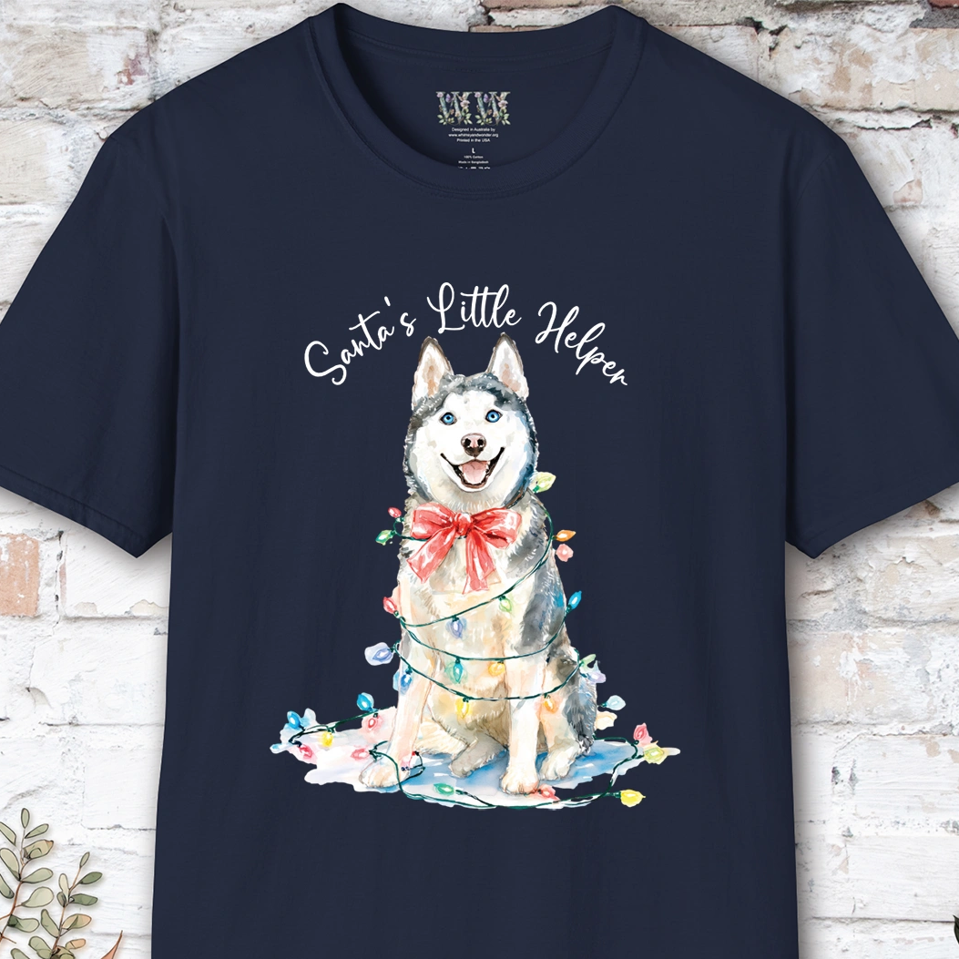 Husky #2 Santa's little helper. unisex T shirt