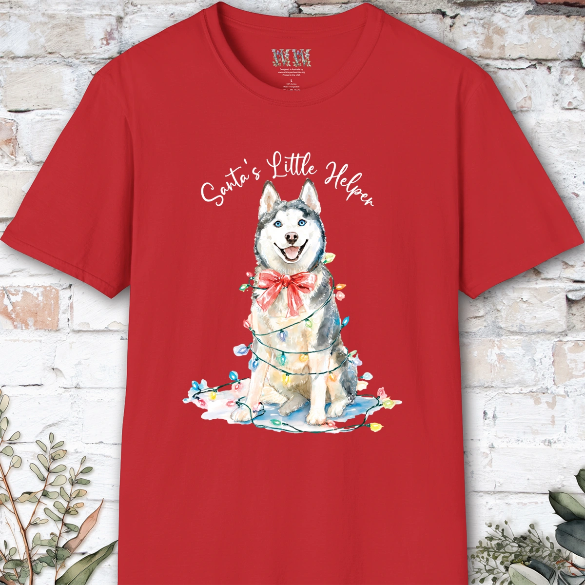 Husky #2 Santa's little helper. unisex T shirt