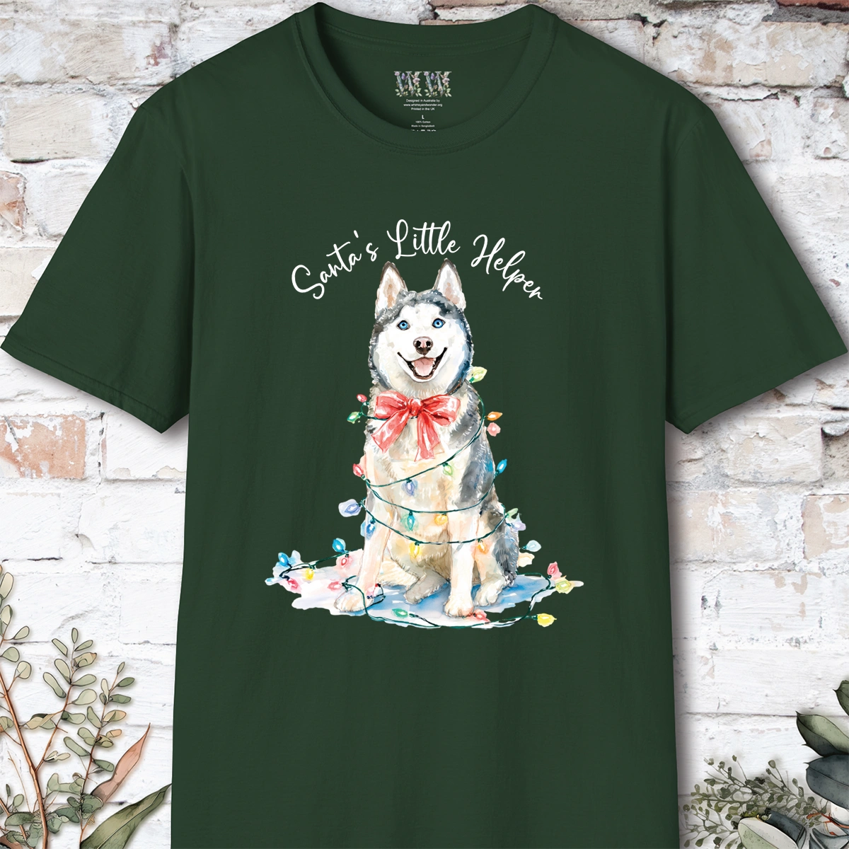 Husky #2 Santa's little helper. unisex T shirt