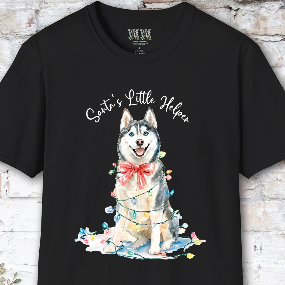 Husky #3 Santa's little helper. unisex T shirt
