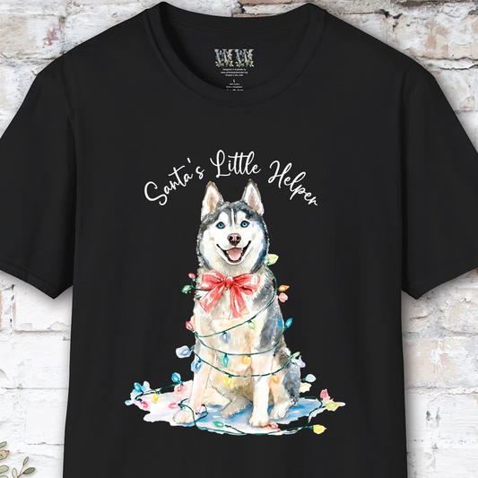Husky #3 Santa's little helper. unisex T shirt