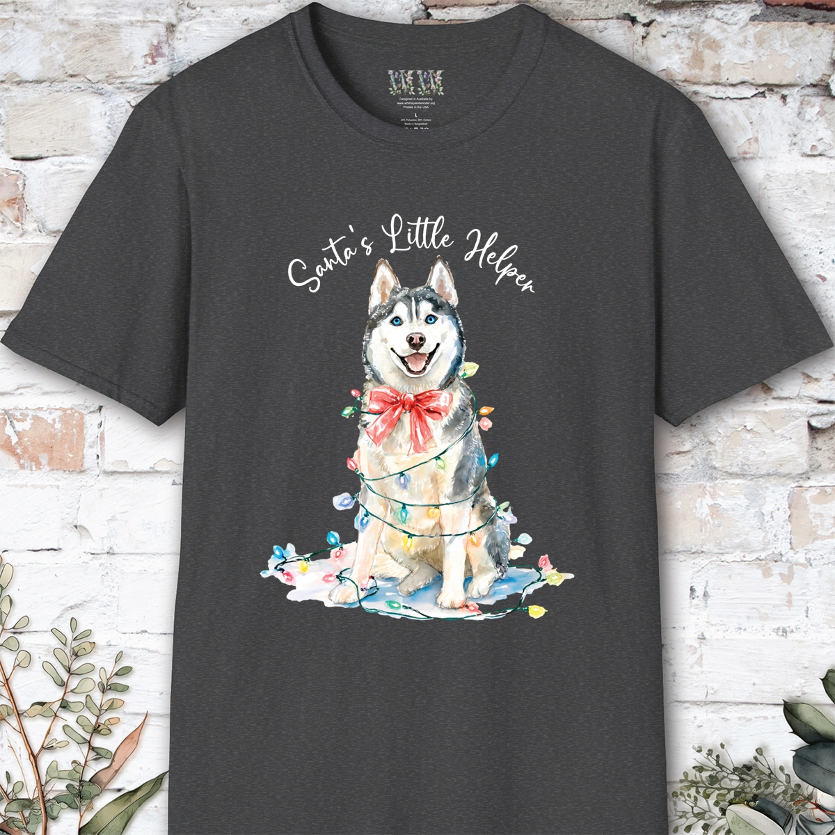 Husky #3 Santa's little helper. unisex T shirt