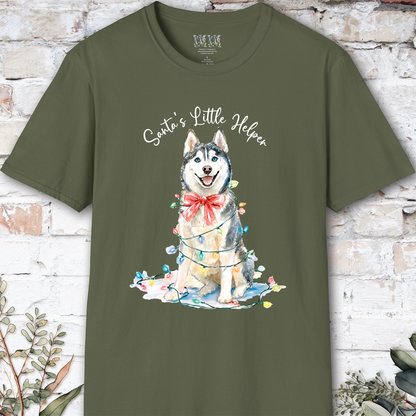 Husky #3 Santa's little helper. unisex T shirt