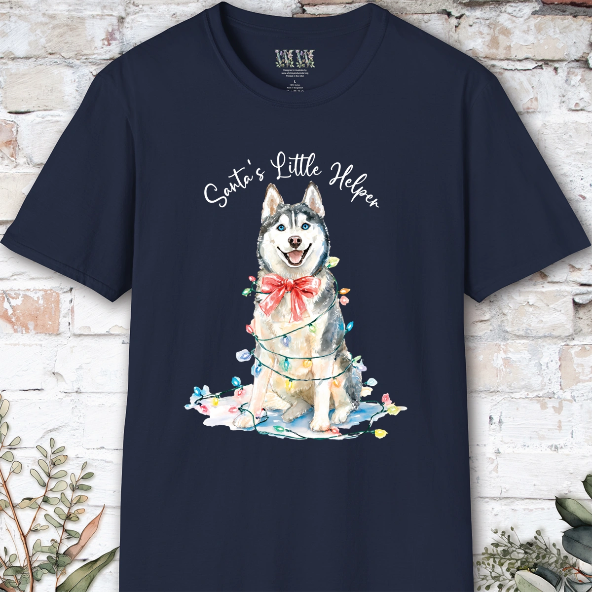 Husky #3 Santa's little helper. unisex T shirt
