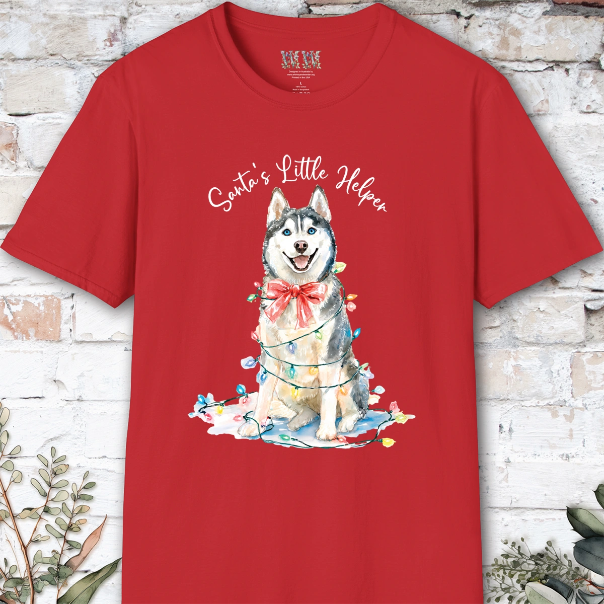 Husky #3 Santa's little helper. unisex T shirt
