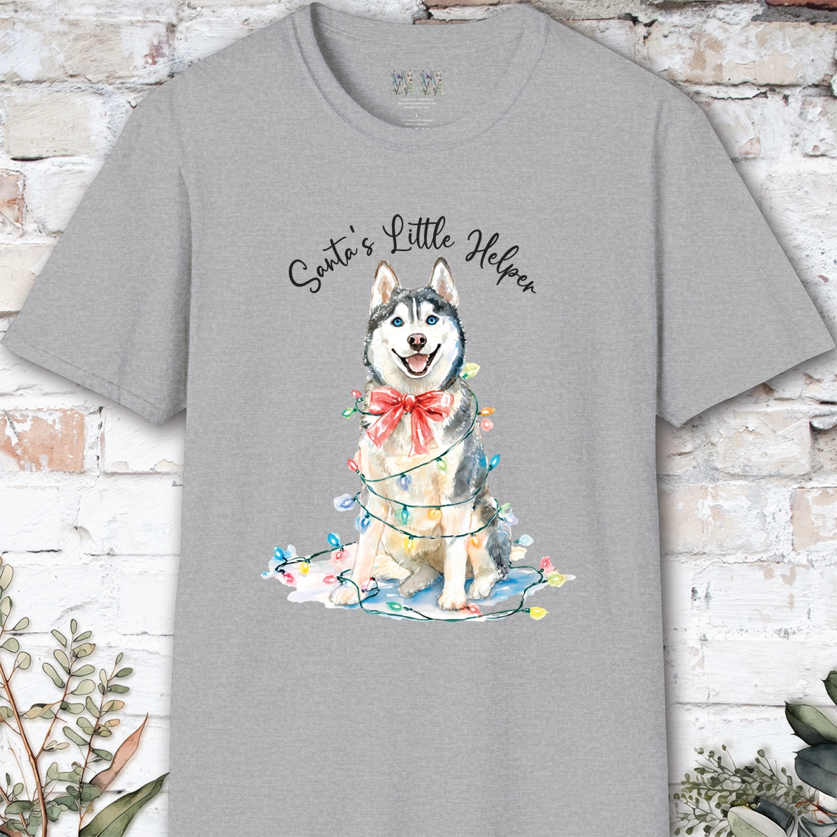 Husky #3 Santa's little helper. unisex T shirt