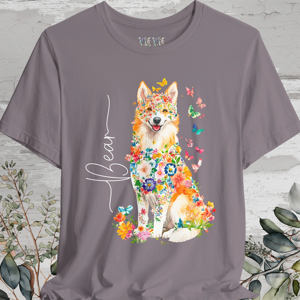 Icelandic Sheepdog #1 Floral Personalized T shirt