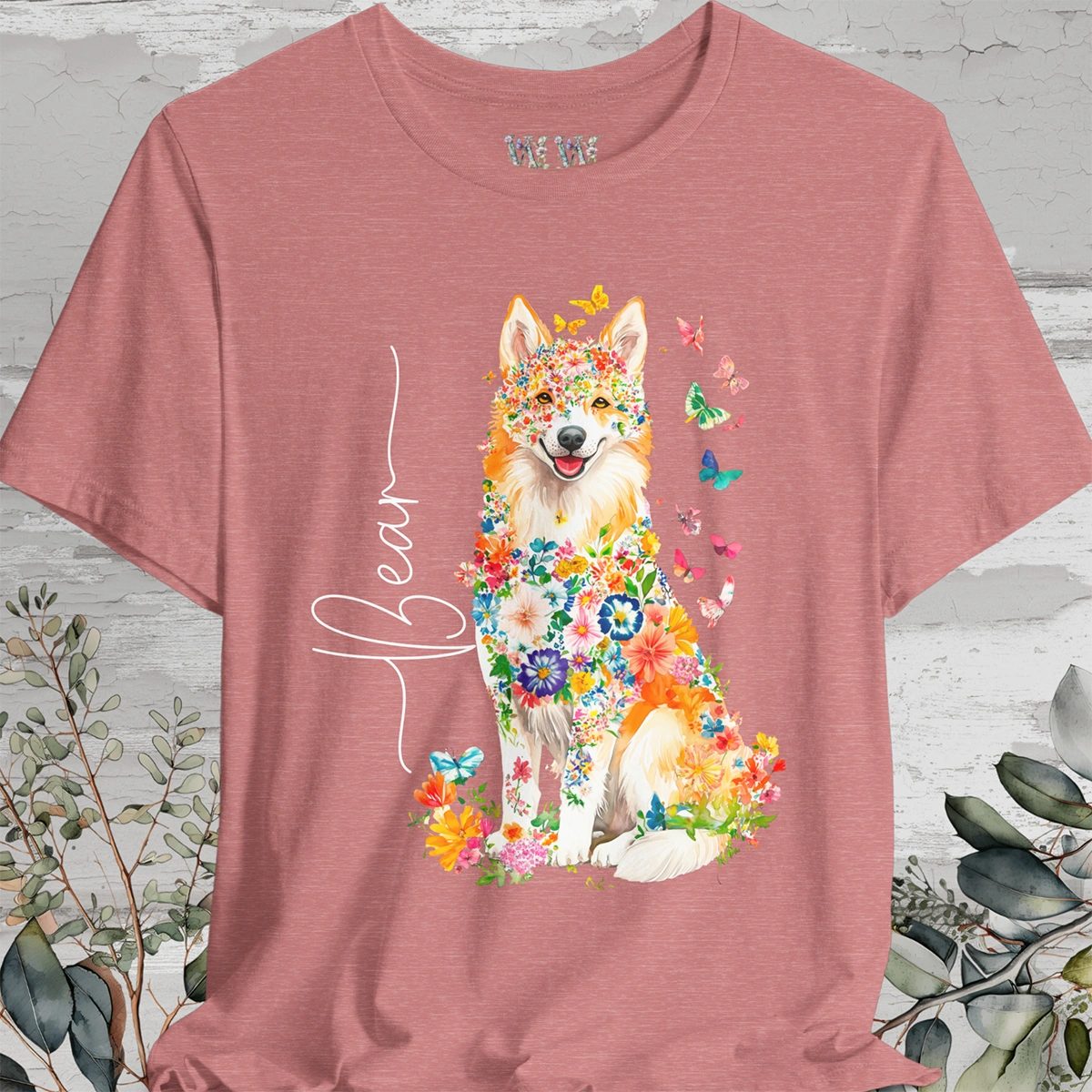 Icelandic Sheepdog #1 Floral Personalized T shirt