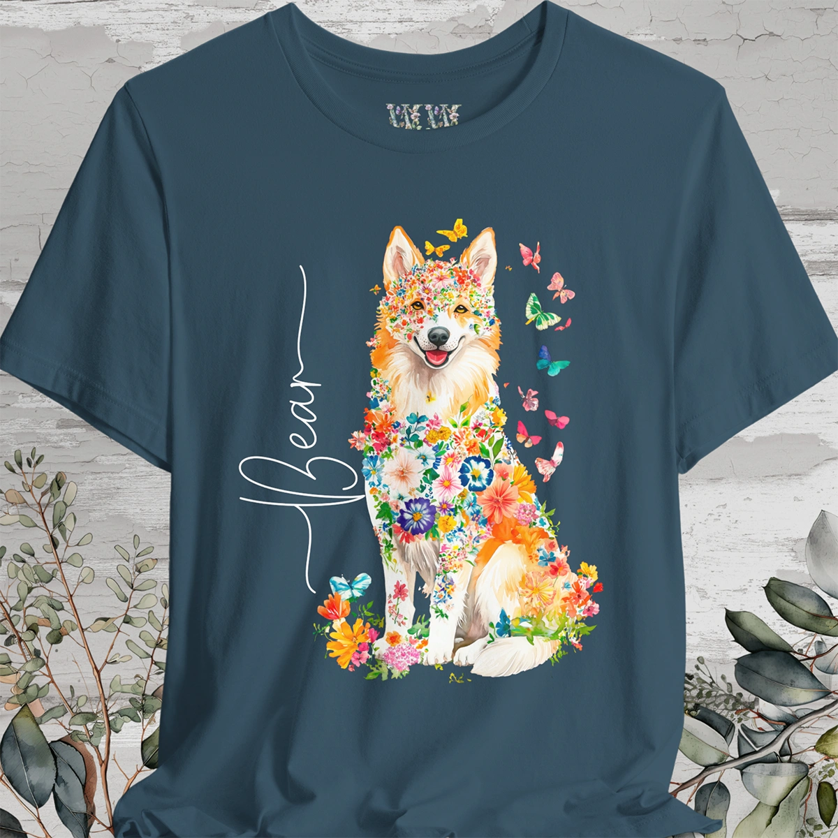 Icelandic Sheepdog #1 Floral Personalized T shirt