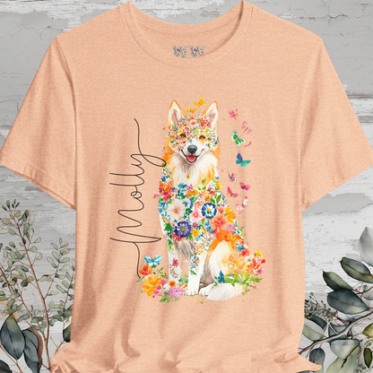 Icelandic Sheepdog #1 Floral Personalized T shirt