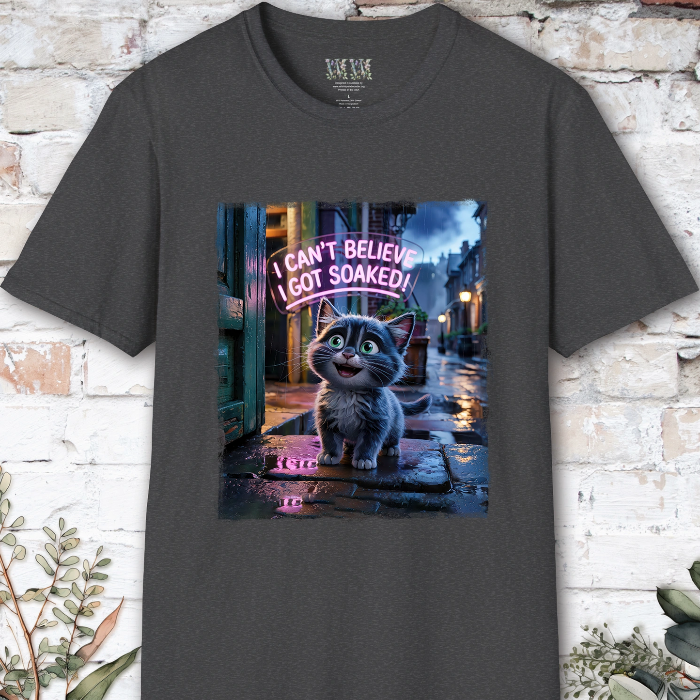 I Can't Believer I Got Soaked, Grey Kitten, unisex T shirt