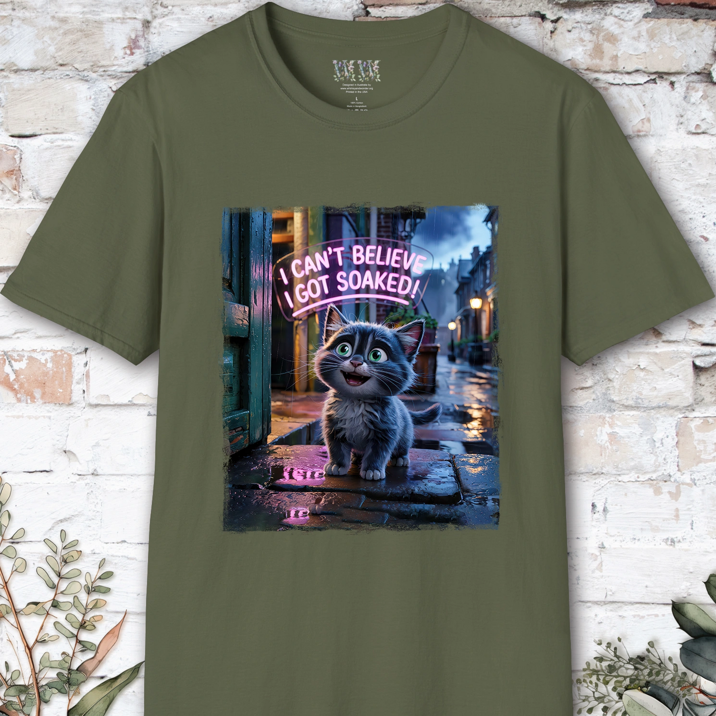 I Can't Believer I Got Soaked, Grey Kitten, unisex T shirt