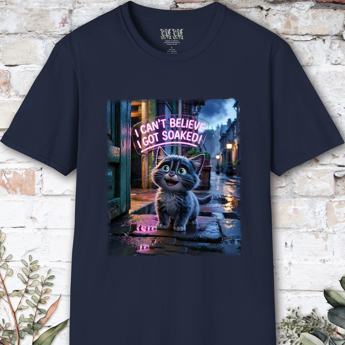 I Can't Believer I Got Soaked, Grey Kitten, unisex T shirt