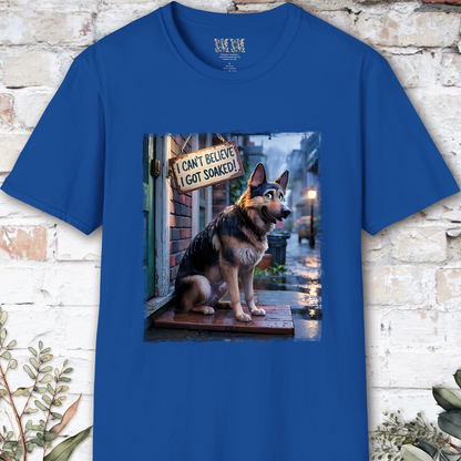 I Can't Believer I Got Soaked, German Shepherd, unisex T shirt