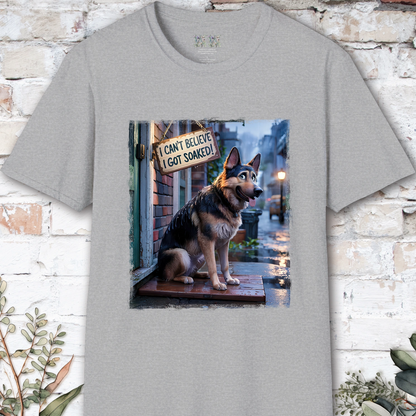 I Can't Believer I Got Soaked, German Shepherd, unisex T shirt