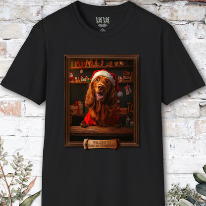 Irish Setter Santa's Workshop Unisex T shirt