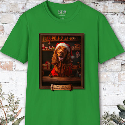 Irish Setter Santa's Workshop Unisex T shirt