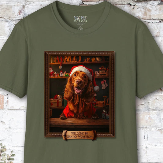 Irish Setter Santa's Workshop Unisex T shirt