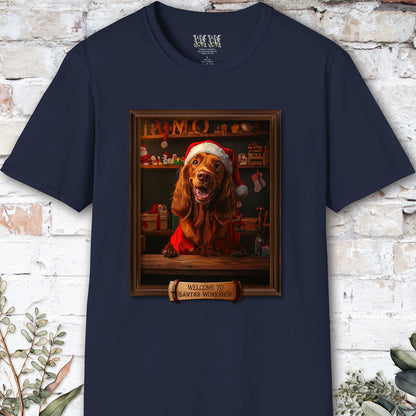 Irish Setter Santa's Workshop Unisex T shirt