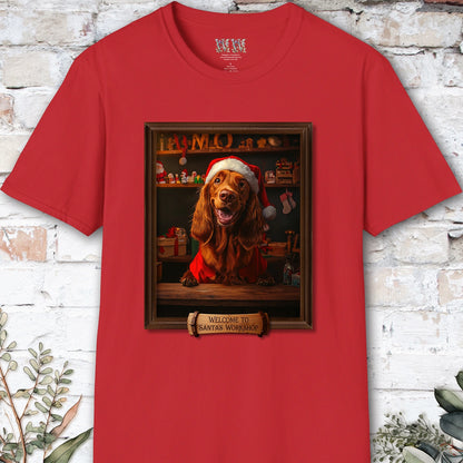Irish Setter Santa's Workshop Unisex T shirt