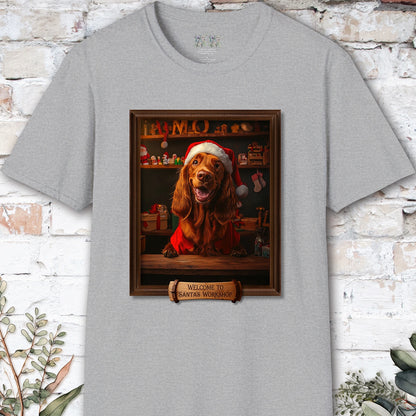 Irish Setter Santa's Workshop Unisex T shirt