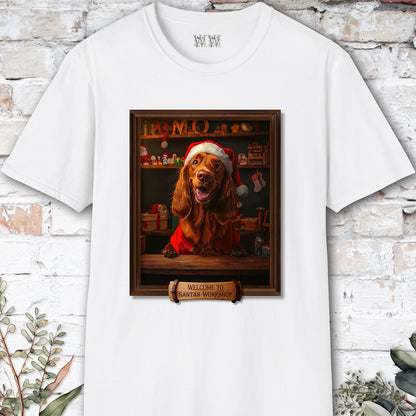 Irish Setter Santa's Workshop Unisex T shirt