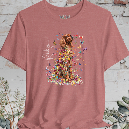 Irish Setter #2 Floral Butterfly T shirt