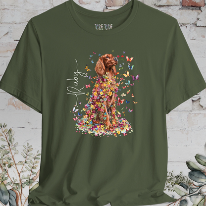 Irish Setter #2 Floral Butterfly T shirt