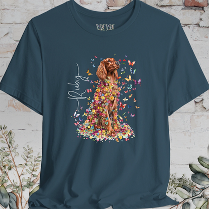 Irish Setter #2 Floral Butterfly T shirt