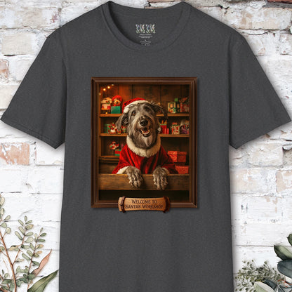 Irish Wolfhound Santa's Workshop Unisex T shirt