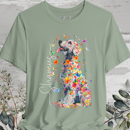 Irish Wolfhound #1 Floral Personalized T shirt