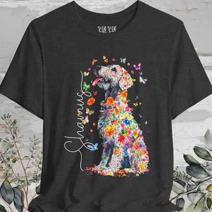 Irish Wolfhound #1 Floral Personalized T shirt