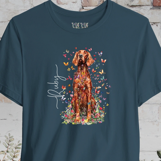 Irish Setter #3 Floral Butterfly T shirt