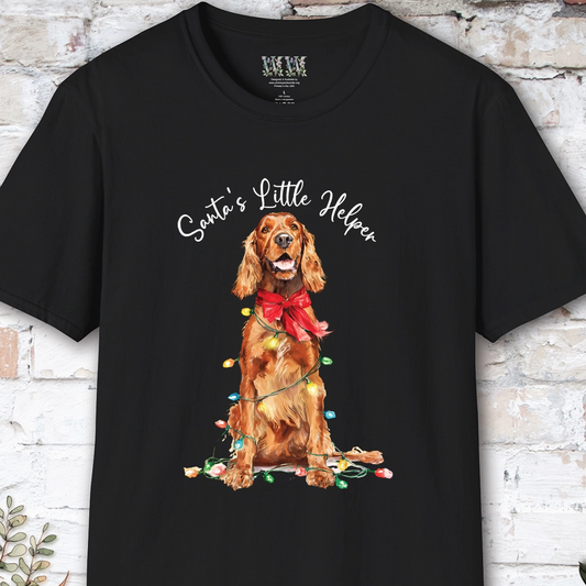 Irish Setter Santa's little helper. unisex T shirt