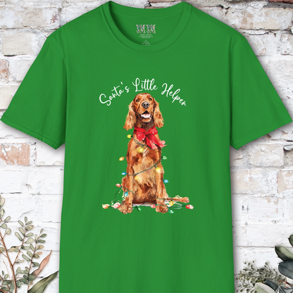 Irish Setter Santa's little helper. unisex T shirt