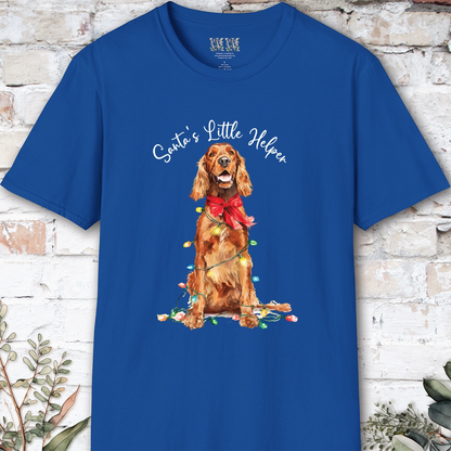 Irish Setter Santa's little helper. unisex T shirt
