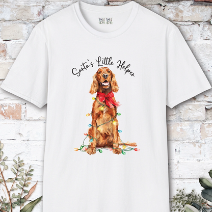 Irish Setter Santa's little helper. unisex T shirt
